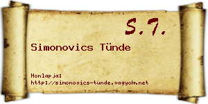 Simonovics Tünde névjegykártya