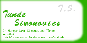 tunde simonovics business card